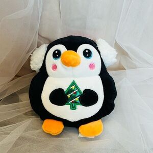 🎄❄️ Holiday Penguin Plush • Christmas Tree Embroidery • Winter Earmuffs
